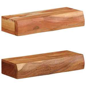 vidaXL Rafturi de perete 2 buc 40x17x8 cm din lemn masiv de salcâm imagine