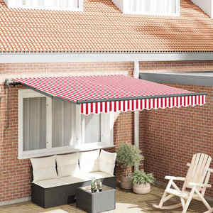 vidaXL Cortina Retractabilă Roșu și Alb 300 x 250 cm imagine