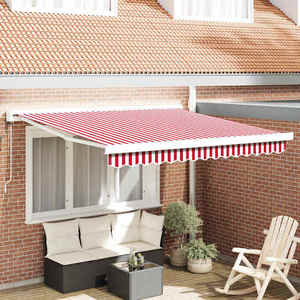 vidaXL Copertină Roșu și Alb 300 x 250 x 165 cm Poliester și Aluminiu imagine