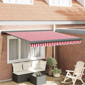 vidaXL Cortina Retractabilă Roșu și Alb 300 x 250 cm Stofă și Metal imagine