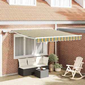 vidaXL Cortina Retractabilă Manual Verde și galben 300 x 250 cm imagine