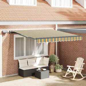 vidaXL Cortina Retractabilă Verde și galben 300 x 250 cm țesătură imagine