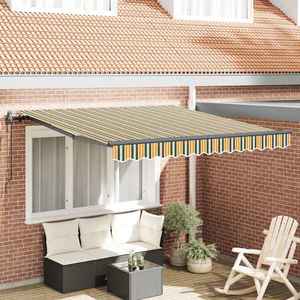 vidaXL Cortina Retractabilă Verde și galben 300 x 250 cm imagine