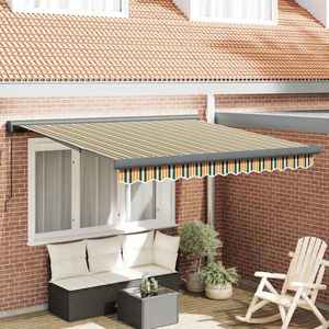 vidaXL Cortina Retractabilă Verde și galben 300 x 250 cm imagine