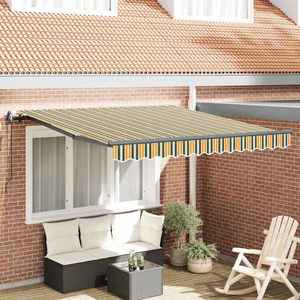 vidaXL Cortina Retractabilă Verde și galben 350 x 250 cm imagine