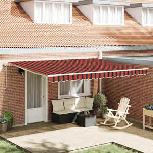 vidaXL Cort electric retractabil portocaliu și maro 450 × 350 cm imagine