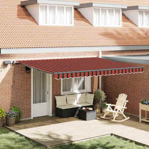 vidaXL Cortina Retractabilă portocaliu și maro 450 ×350 cm țesătură imagine