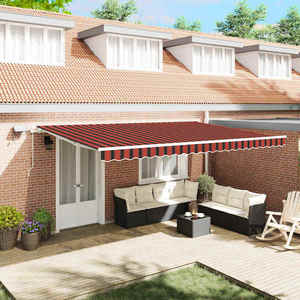 vidaXL Cortina Retractabilă Manual portocaliu și maro 500 × 300 cm imagine