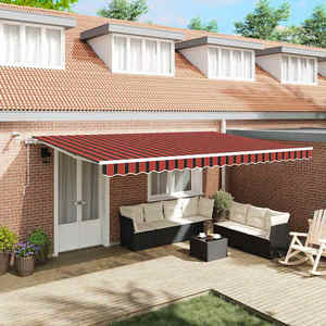 vidaXL Cortina Retractabilă Portocalie și maro 500 × 300 cm imagine