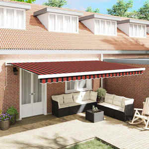vidaXL Cortina Retractabilă Roșu și Negru 500 × 300 cm Stofă și Metal imagine