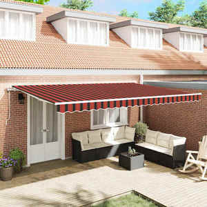 vidaXL Cort electric retractabil portocaliu și maro 500 × 300 cm imagine