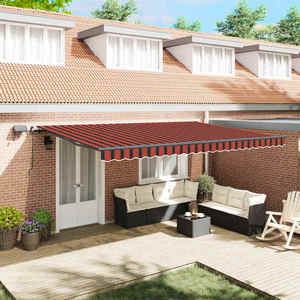 vidaXL Cortina Retractabilă portocaliu și maro 500 ×350 cm țesătură imagine