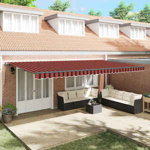 vidaXL Cortina Retractabilă Manual portocaliu și maro 600 × 350 cm imagine