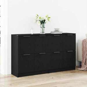 vidaXL Bufet 2 pcs Stejar Negru 60 x 30 x 70 cm Lemn compozit imagine