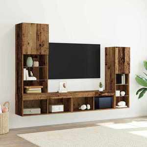 vidaXL Cabinet TV 4 pcs Lemn vechi Lemn compozit imagine