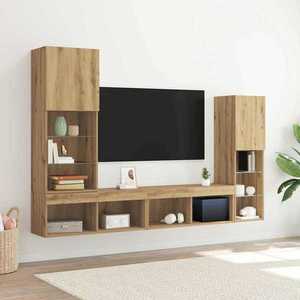 vidaXL Cabinet TV 4 pcs stejar artizanal Lemn compozit imagine