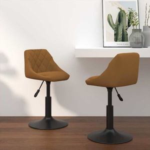 vidaXL Scaune de sufragerie rotative 2 pcs Maro 46 x 44 x 77.5 cm imagine