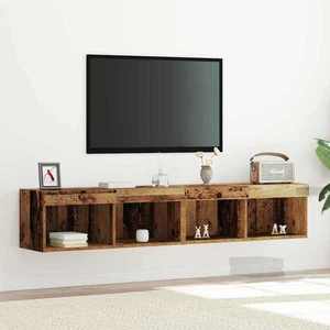 vidaXL Set comodă TV 2 pcs Lemn vechi 80 x 30 x 30 cm Lemn compozit imagine