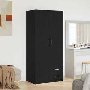 vidaXL Dulap cu sertar Stejar Negru 80 x 52 x 180 cm Lemn compozit imagine