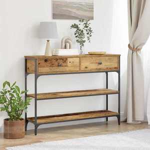 vidaXL Masă de consolă Lemn vechi 100 x 25 x 75 cm Lemn compozit imagine