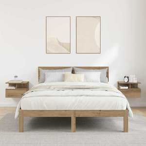 vidaXL Noptieră Suspendată 2 pcs Stejar Artizanal 40 x 31 x 28 cm imagine