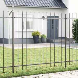 vidaXL Gard de Grădină 4 pcs Gri 6, 8 x 1, 5 m Oțel acoperit cu pulbere imagine