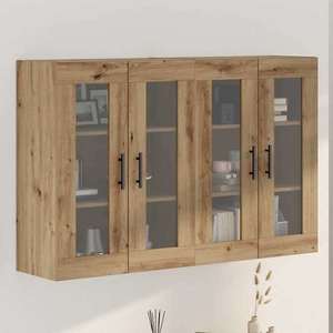 vidaXL Mobilier cu Montaj pe Perete 2 pcs Stejar Artisan și Negru imagine