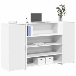 vidaXL Birou de recepție, alb, 180x50x103, 5 cm, lemn stratificat imagine