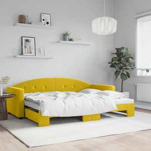 vidaXL Pat de zi cu extensie, galben, 80x200 cm, catifea imagine