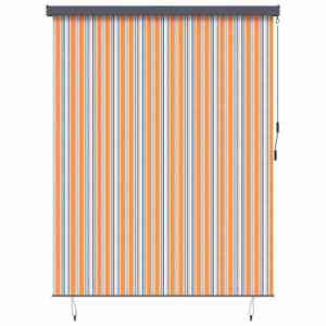 vidaXL Rulou textil cu perdele Dungi Galben și Albastru 200 x 250 cm imagine