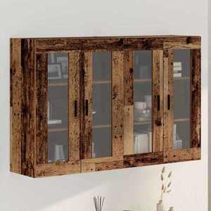 vidaXL Mobilier cu Montaj pe Perete 2 pcs Lemn vechi 69, 5 x 34 x 90 cm imagine