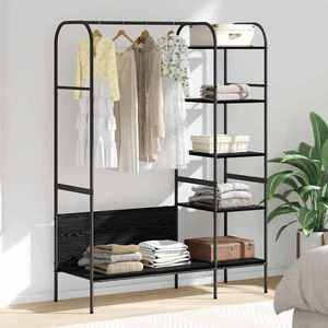 vidaXL Suport pentru Hârtie Negru 120 x 44 x 160 cm Lemn compozit imagine