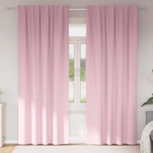 vidaXL Perdele Opaque cu Inel 2 pcs Roz bebe 245 x 140 cm Poliester imagine