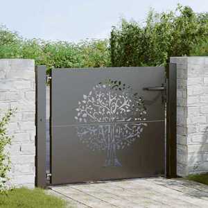 vidaXL Poartă de grădină Negru 110 x 105 cm Oțel vopsit în pulbere imagine