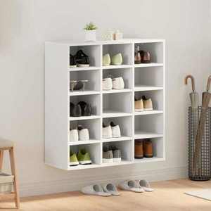 vidaXL Dulap pentru pantofi Alb 77, 5 x 30 x 83, 5 cm Lemn compozit imagine