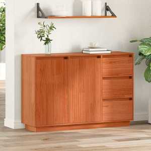 vidaXL Bufet Stejar închis 111 x 34 x 75 cm Lemn de pin masiv imagine
