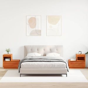 vidaXL Dulap de noapte cu sertar 2 pcs Maroniu cerat 60 x 34 x 51 cm imagine