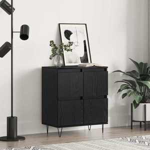 vidaXL Bufet Stejar Negru 60 x 35 x 70 cm imagine