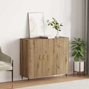 vidaXL Bufet Stejar Artizanal 90 x 34 x 80 cm Lemn compozit imagine