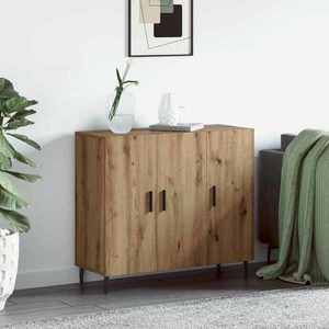vidaXL Bufet Stejar Artizanal 90 x 34 x 80 cm Lemn compozit imagine