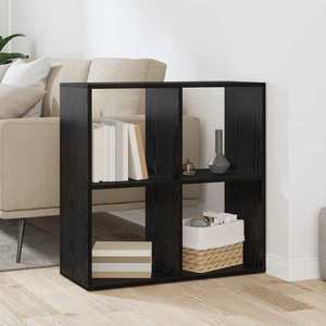 vidaXL Dulap pentru cărți Stejar Negru 69, 5 x 29 x 69, 5 cm imagine