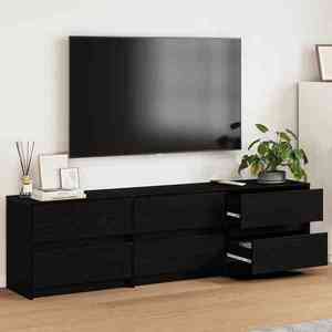 vidaXL Unități TV 2 pcs Stejar Negru 180 x 34 x 50 cm Lemn compozit imagine