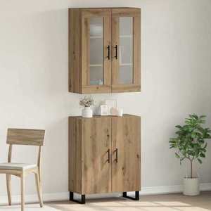 vidaXL Bufet 2 pcs stejar artizanal Lemn compozit imagine