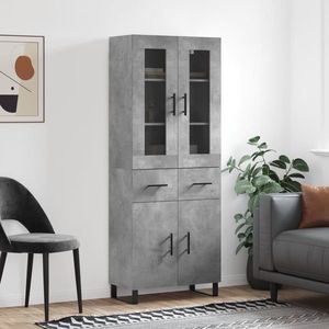 vidaXL Dulap înalt, gri beton, 69, 5x34x180, lemn compozit imagine
