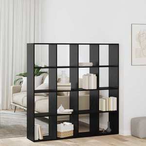 vidaXL Dulap pentru cărți Stejar Negru 137, 5 x 29 x 137, 5 cm imagine