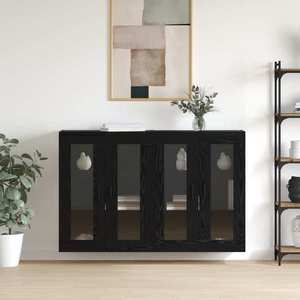 vidaXL Mobilier cu Montaj pe Perete 2 pcs Stejar negru imagine