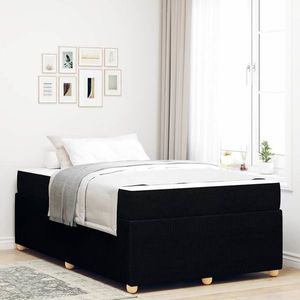 vidaXL Cadru de pat cu saltea Negru 120 x 200 cm țesătură imagine