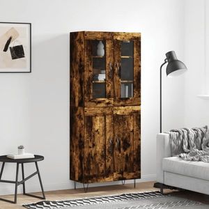 vidaXL Dulap înalt, stejar fumuriu, 69, 5x34x180, lemn compozit imagine
