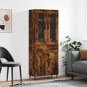 vidaXL Dulap înalt, stejar fumuriu, 69, 5x34x180, lemn compozit imagine
