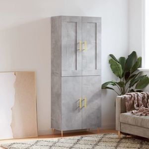 vidaXL Dulap înalt, gri beton, 69, 5x34x180, lemn compozit imagine